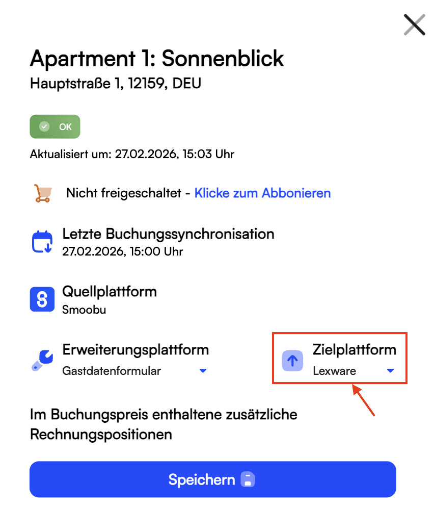 Pro Apartment unter „Zielplattform